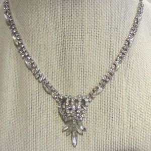 Rhinestone necklace with matching earrings